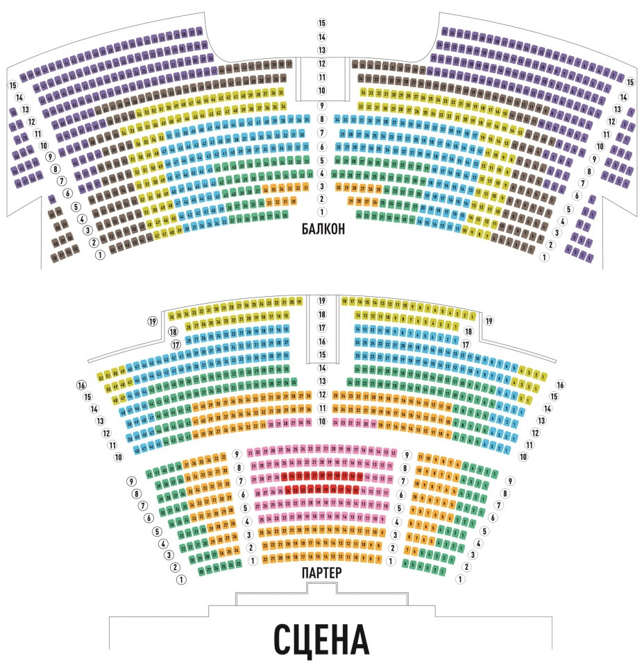 Схема зала Театра Мюзикла